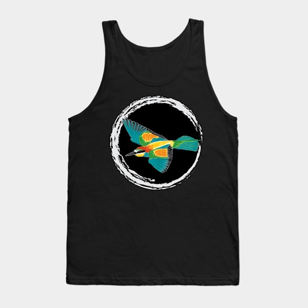 Nice Artwork showing an European Bee-Eater in Flight II Tank Top by JDHegemann